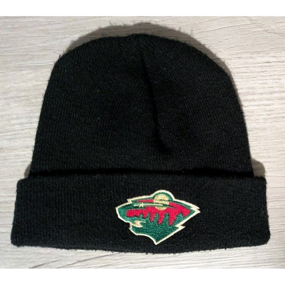 Minnesota Wild NHL Knit Beanie Winter Hat One Size Cuffed Black